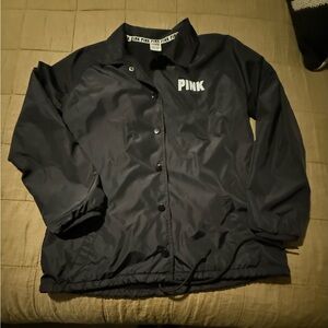 Vintage Victoria's Secret PINK Black Nylon Utility Jacket, Size Small